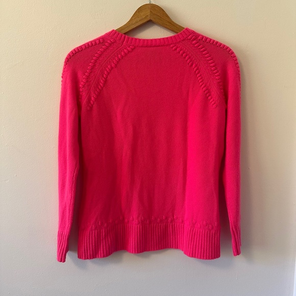 Sail to Sable Bright Pink Crew Neck Wool and Cashmere Sweater | Size Small - Picture 4 of 8